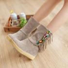 Beaded Tassel Hidden Wedge Snowboots
