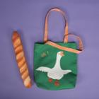 Goose Print Canvas Tote Bag As Shown In Figure - One Size