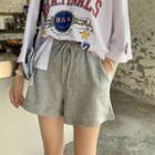Plain Wide-leg Sweatshorts