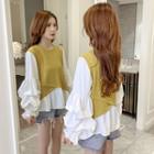 Mock Two-piece Two Tone Shirt