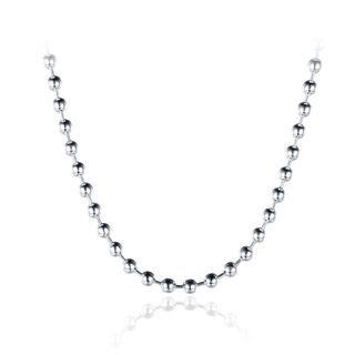 Simple And Fashion 3mm Round Bead Necklace Silver - One Size