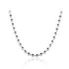 Simple And Fashion 3mm Round Bead Necklace Silver - One Size