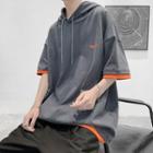 Elbow-sleeve Paneled Hoodie