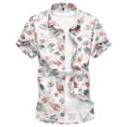 Leaf Print Short Sleeve Shirt