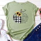 Pumpkin Print Short-sleeve T Shirt