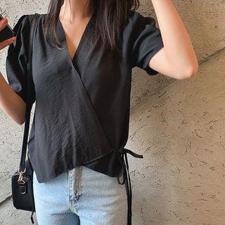 V-neck Tie-hem Blouse