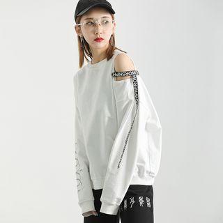 One-shoulder Embroidered Light Pullover