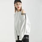One-shoulder Embroidered Light Pullover