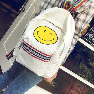 Smiley-face Canvas Backpack