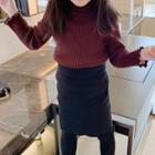 Family Matching Long-sleeve Mock-neck Knit Top
