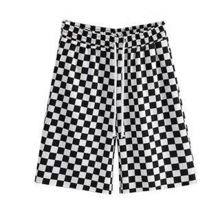 Checkerboard Drawstring Shorts