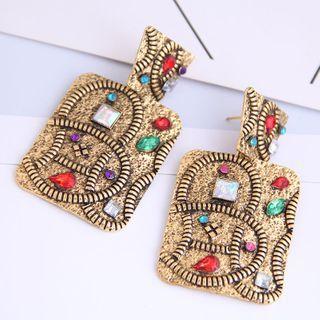 Retro Rhinestone Alloy Dangle Earring