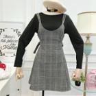 Set: Long-sleeved Top + Sleeveless Wool Dress