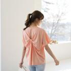 Round-neck Drape-back T-shirt