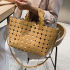 Set: Perforated Shoulder Bag + Pouch
