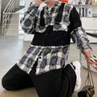 Fringed Plaid Jacket