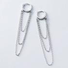 925 Sterling Silver Layered Chain Earring