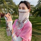 Set: Princess Sun Protection Arm Sleeve + Face Mask White - One Size
