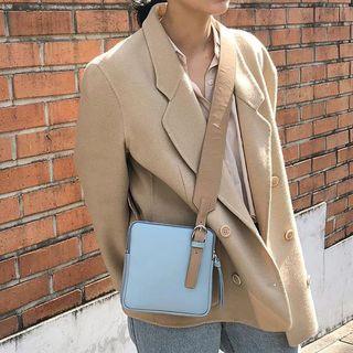 Faux Leather Buckle Strap Crossbody Bag
