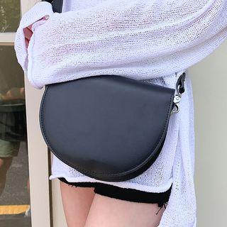 Stitched Pleather Saddle Cross Bag
