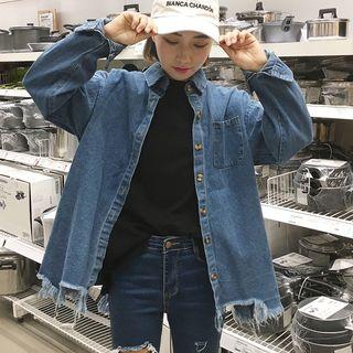 Fray Denim Blouse