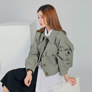 [lovb] Crop Cotton Trucker Jacket