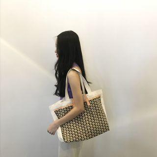 Pattern Panel Canvas Tote Bag As Shown In Figure - One Size