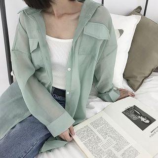 See Through Shirt With Belt