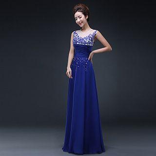 Sleeveless Embellished Evening Gown