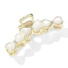 Cat Eye Stone Alloy Hair Clamp Gold - One Size