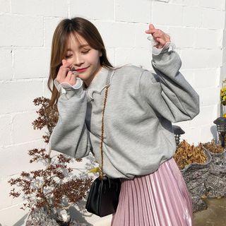 Tulle-detail Cotton Sweatshirt