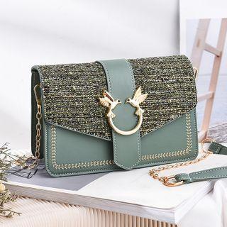 Bird Hoop Paneled Flap Crossbody Bag