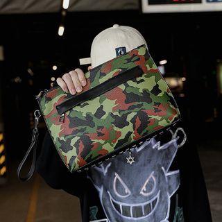Camo Print Faux Leather Pouch Camouflage - One Size