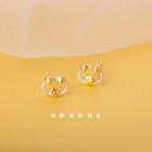 925 Sterling Silver Pig Ear Stud 1 Pair - Gold - One Size