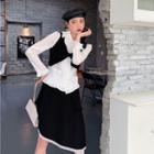 Bow Crop Camisole Top / Asymmetrical Midi A-line Skirt