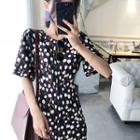 Floral Slim-fit Short-sleeve Dress