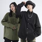 Chain-link Detail Long-sleeve Shirt