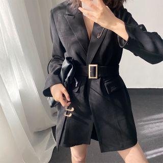 Single-button Belted Blazer