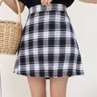 Check Mini A-line Skirt