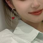 Rhinestone Cherry Dangle Earring 1 Pair - Gold - One Size