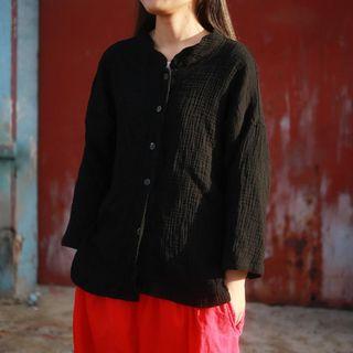 Long-sleeve Slit-side Shirt
