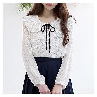 Tie-neck Star Pattern Top