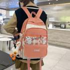 Rabbit Print Pvc Panel Backpack / Bag Charm / Set