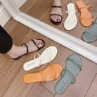 Plain Strappy Flat Slide Sandals