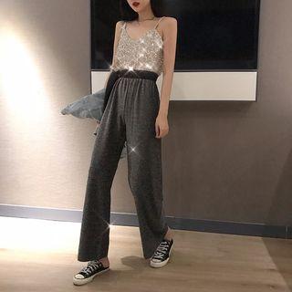 Glitter Wide Leg Pants 8506 - Pants - One Size