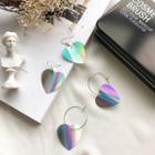 Holographic Heart Drop Earring
