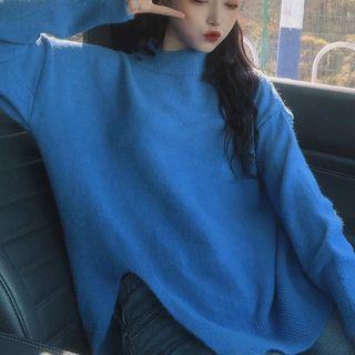 Split Side Sweater Blue - One Size