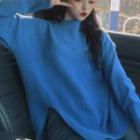 Split Side Sweater Blue - One Size