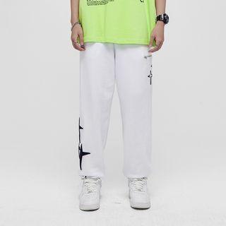 Star Print Straight Leg Jogger Pants