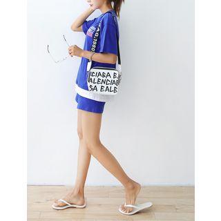 Plus Size Layered-hem T-shirt & Shorts Set